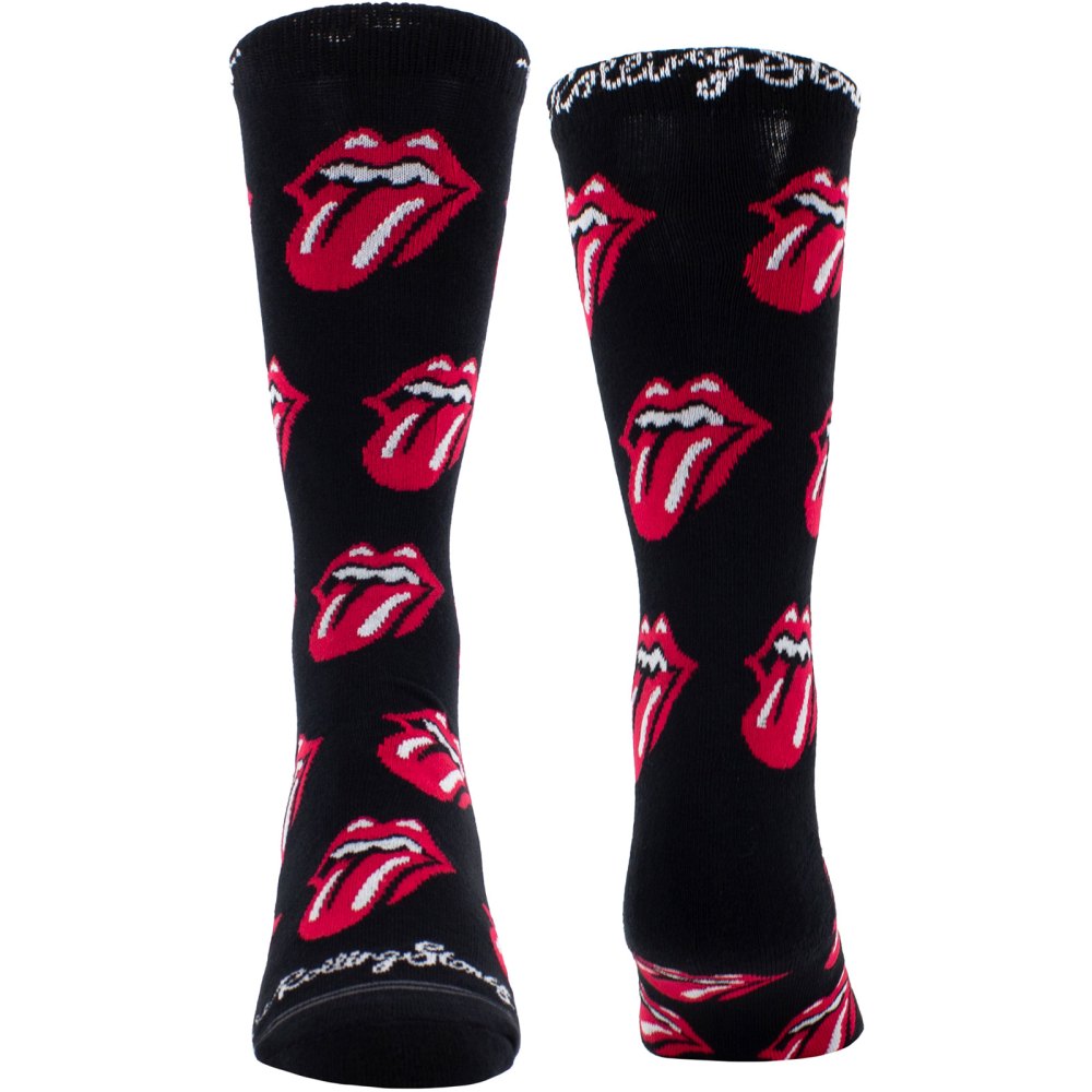 The Rolling Stones - Allover Tongues Chaussettes - Noir/Rouge